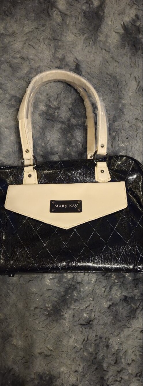 Mary Kay Black and Cream Quilted Tote Bag